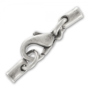 Chiusura moschettone Terminale per laccetti mm. 2 Placcatura argento fino brun