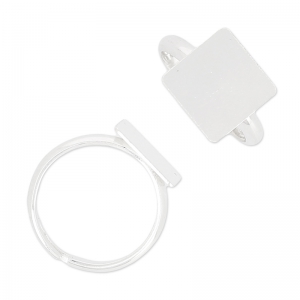 Base anello carré per incollare 12 mm Argento 925 x1