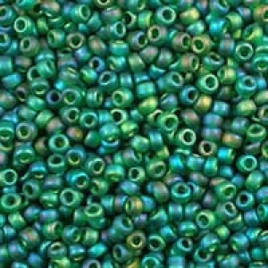 Rocaille Miyuki 15/0 156FR - MMat Tr Dark Emerald AB x8g