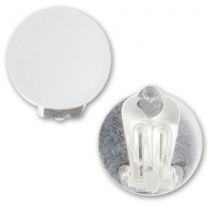 Orecchini a clips con piatello mm. 18 argentato x2