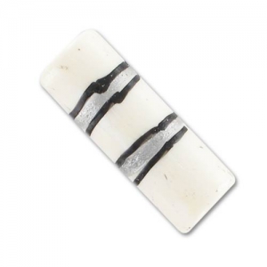Perla cilindrica decorata 25x9 mm, bianche a strisce x5