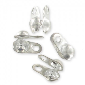 Terminali catena con palline mm. 3,2 Placcatura argento antico x10