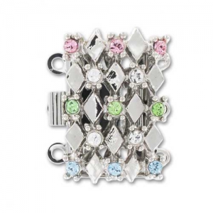 Chiusura Strass PureCrystal 3 file mm. 20 rodio