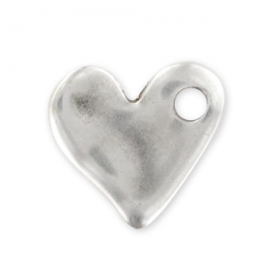Ciondolo cuore 15 mm. Placcatura argento antico x1