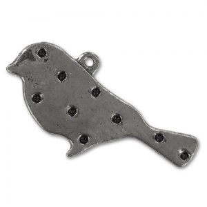 Ciondolo uccello mm. 15 black nickel x1
