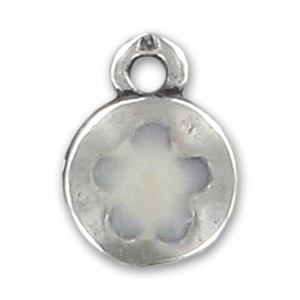 Ciondolo smaltato fiore mm. 13 Madreperla x1