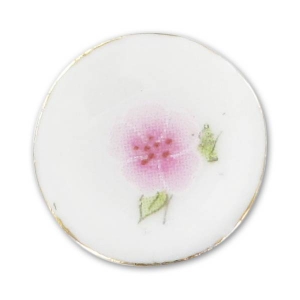 Piattino di ceramica mm. 18 fiore Rosa x1