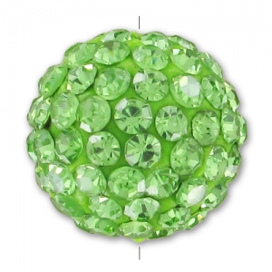 Tonda plastilina strass coreano mm. 14 Peridot x1