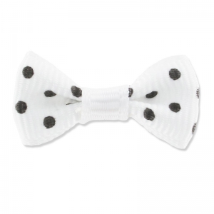 Fiocco grosgrain mm. 26 Bianco a pois Noir