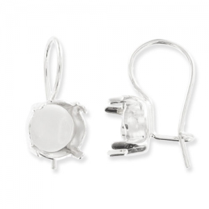 Ganci castone cabochon 1028/1088 8mm argentato x2