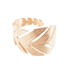 Anello foglia dorato rosa x1