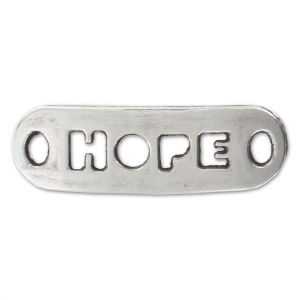 Separatore Hope 2 fori mm.24x8  Placcatura argento antico x1