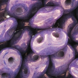 SuperDuo mm. 2.5x5 Luster Metallic Amethyst Chalk x10g