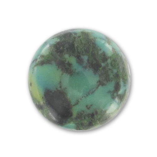 Cabochon rotondo di amazzonite da 7 mm circa 13 carati, colore blu, liscio, per la creazione di gioielli (9164) - Italia