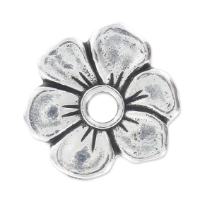 Fiore da rivettare 13 mm argentato antico