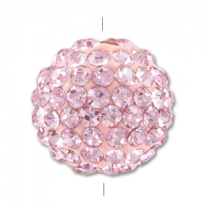 Tonda plastilina strass 12 mm Light Rose x1