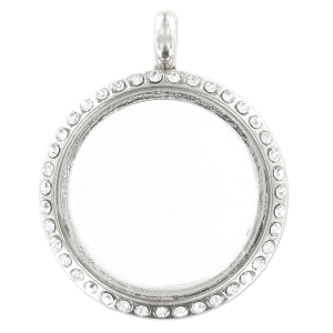 Pendente strass magnetico personalizzabile 37x30 mm rodiato x1