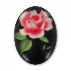 Cabochon a fiore mm. 18x13 Jet x1