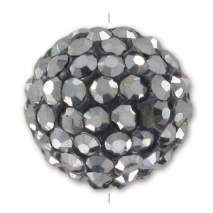 Tonda plastilina strass coreano mm.  12 Jet Hematite  x1