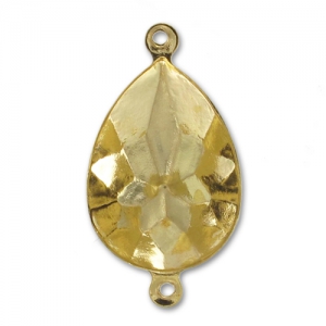 Castone da incollare PureCrystal 4320 pera mm. 18x13 2 anellini dorato