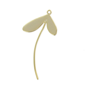 Pendente foglie 40 mm Dorato con oro fino con oro fino