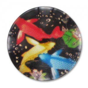 Cabochon piatto decorato mm. 20 Pesci x1