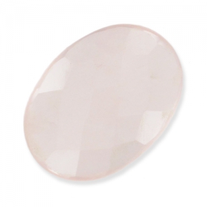 Cabochon ovale sfaccettato mm. 18x13 Quartzo Rosa