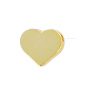 Cuore 7 mm Dorato con oro fino satinato x1