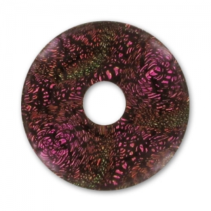 Donuts in vetro dicroico mm. 21 mm Light Amethyst/Jet x1