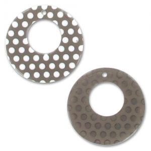 Pendente mm. 34 Light Grey a pois Bianco x1