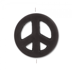 Perlina Peace in Howlite colorato mm. 15  Jet x1
