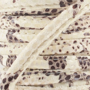 Cordone cuoio con cucitura mm. 4 Imitazione Serpente Avorio x1 m