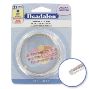Filo di rame tondo 0,64 mm - German Style Wire - Argentato x 10 m