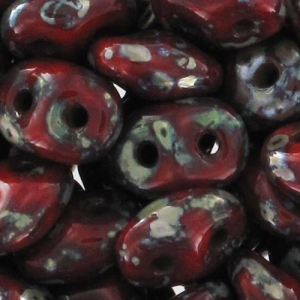 SuperDuo mm. 2.5x5 Opaque Red Picasso x10g