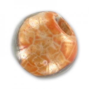 Perlina di ceramica mm. 8 Celestial Orange iridato x1