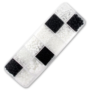 Preciosa Ornela Crystal/Jet assortimento di perline x200g