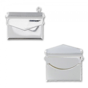 Pendente busta con apertura 18x21,5 mm argentato x1