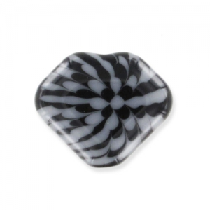 Disco a forma di diamante 13x15 mm - motivo tigrato nero-bianco x1