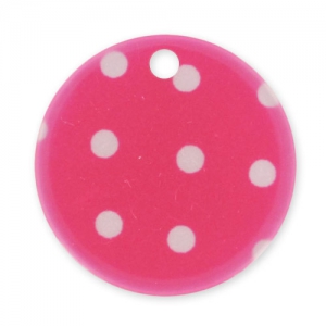 Zecchino stampato mm. 20 Pois Fucsia x1