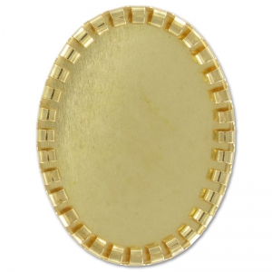 Medaglione per cabochon mm. 25x18 dorato con oro fino x1