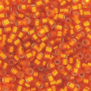 Miyuki Delica 11/0 DB0681 - Dyed Semi Mat Silver Lined Orange