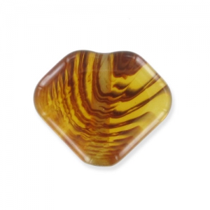 Disco piatto forma diamante mm. 13 imitazione ambra x1