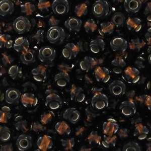Perle di seme Preciosa 9/0 2,5 mm - Topazio fumé foderato d'argento x20g