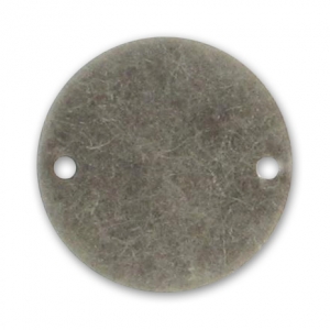 Separatore tondo liscio 2 fori mm. 25 argentato antico x1