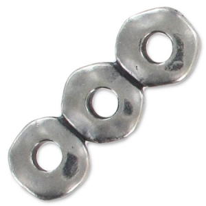 Separatori 3 file rondelle irregolari 18x2.2 mm rodiato x5