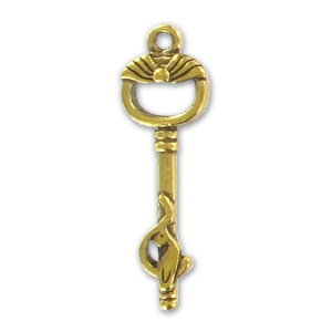 Pendente chiave mm. 36 dorato antico x1