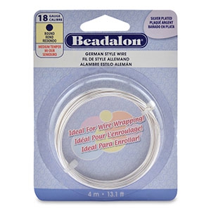 Filo di rame tondo da 1,02 mm - German Style Wire - Argentato x 4 m