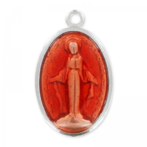 Medaglia Madonna smaltalta mm. 25 Arancio x1