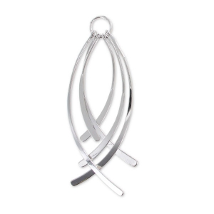 Pendente ciondoli courbées 78 mm rodiato