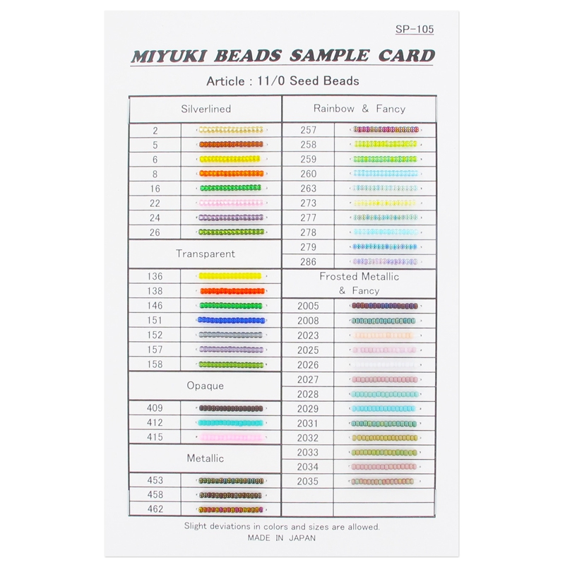 Tavola colori Miyuki Perline 11/0 - Perles & Co
